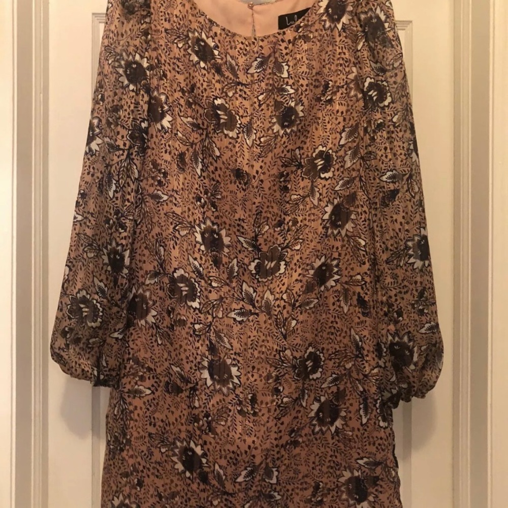 Lulus Floral Print Long Sleeve Dress - NEVER WORN